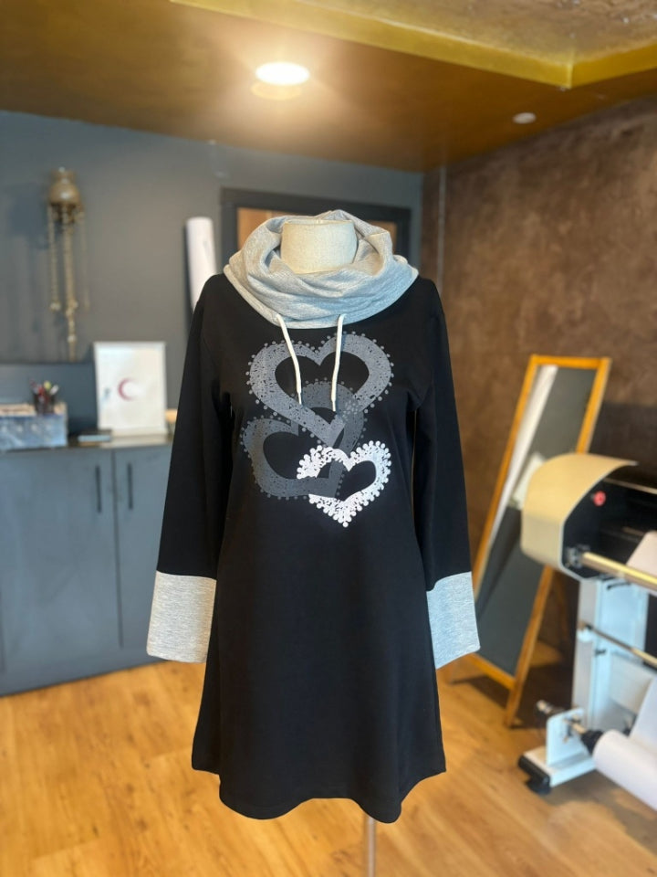 Kadın Uzun Kollu Balıkçı Yaka Bağcıklı Iki Iplik Elbise