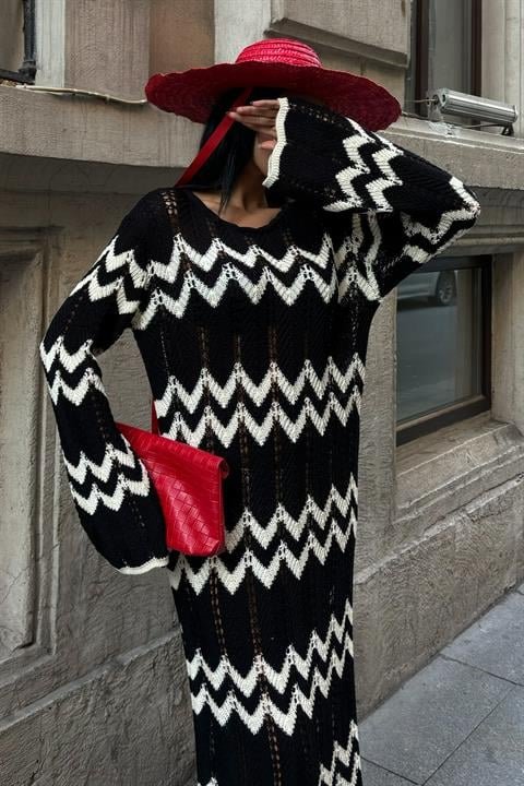 Birit Detaylı Ajurlu Elbise 2839