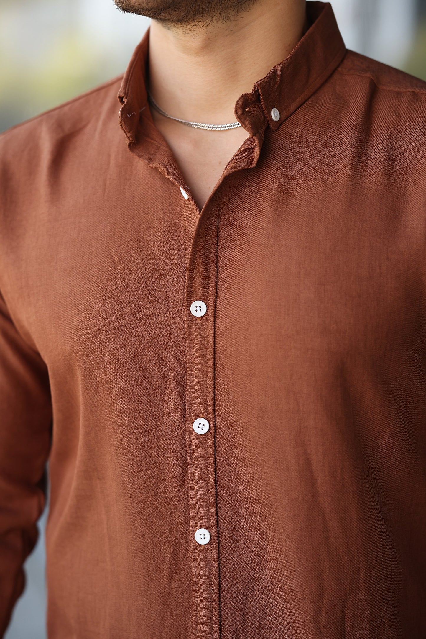 Erkek Uzun Kollu Regular Sofya Keten Gömlek