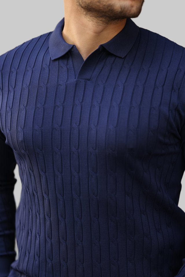 Erkek Saç örgü Desenli Uzun Kollu Triko