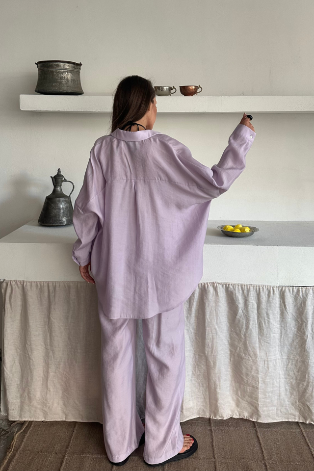 GÖMLEK - PANTOLON TAKIM - Lila