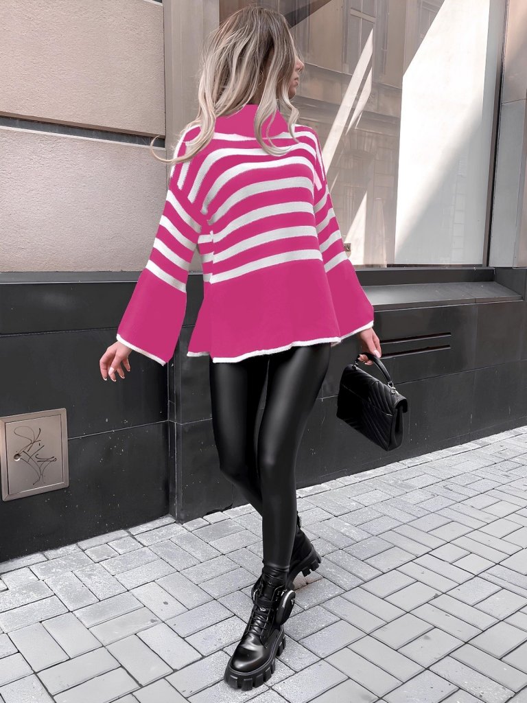 Kadın Uzun Kollu Balıkçı Yaka İspanyol Kol Triko Bluz