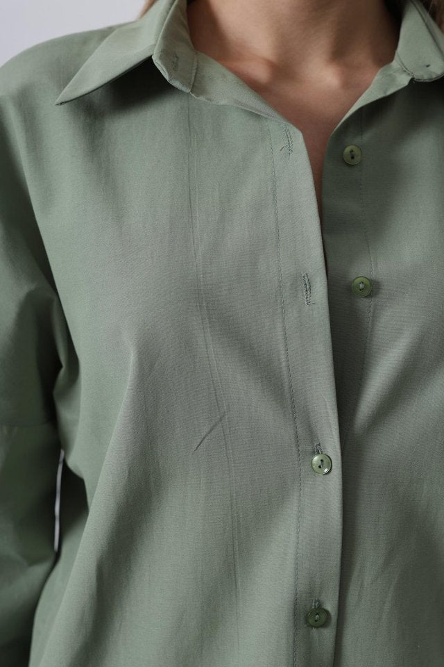 Uzun Kol Gömlek - Haki