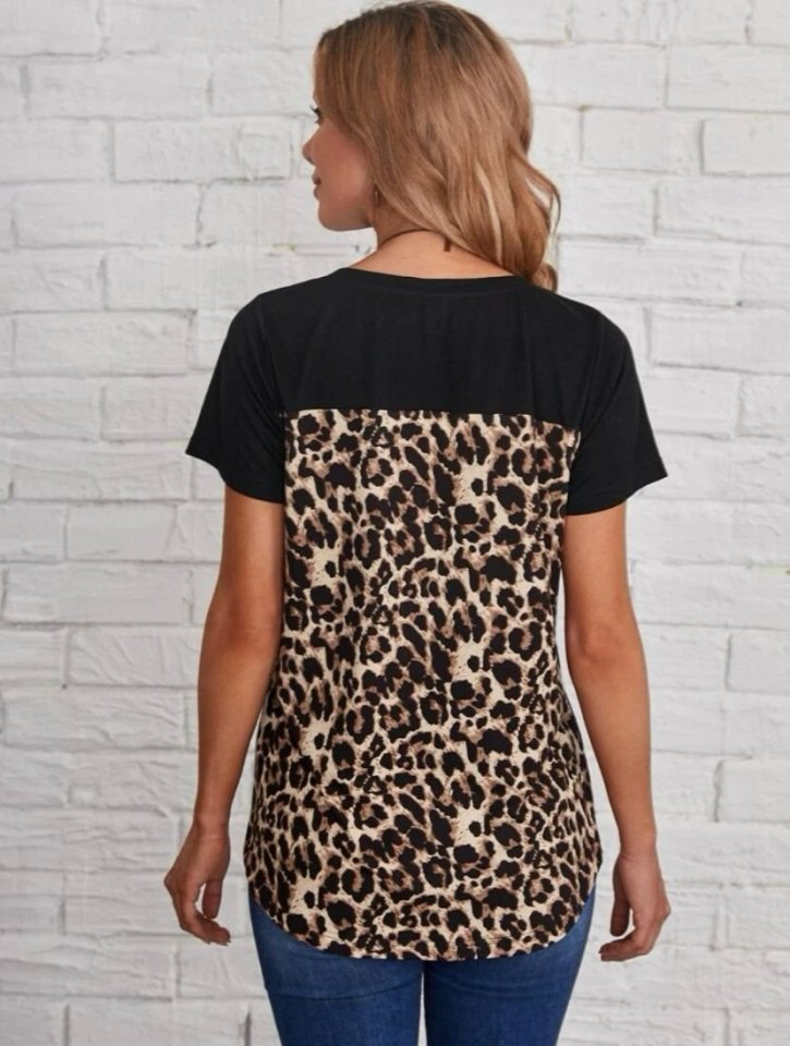 Kadın Leopar Detay üç Parça Viskon Elbise