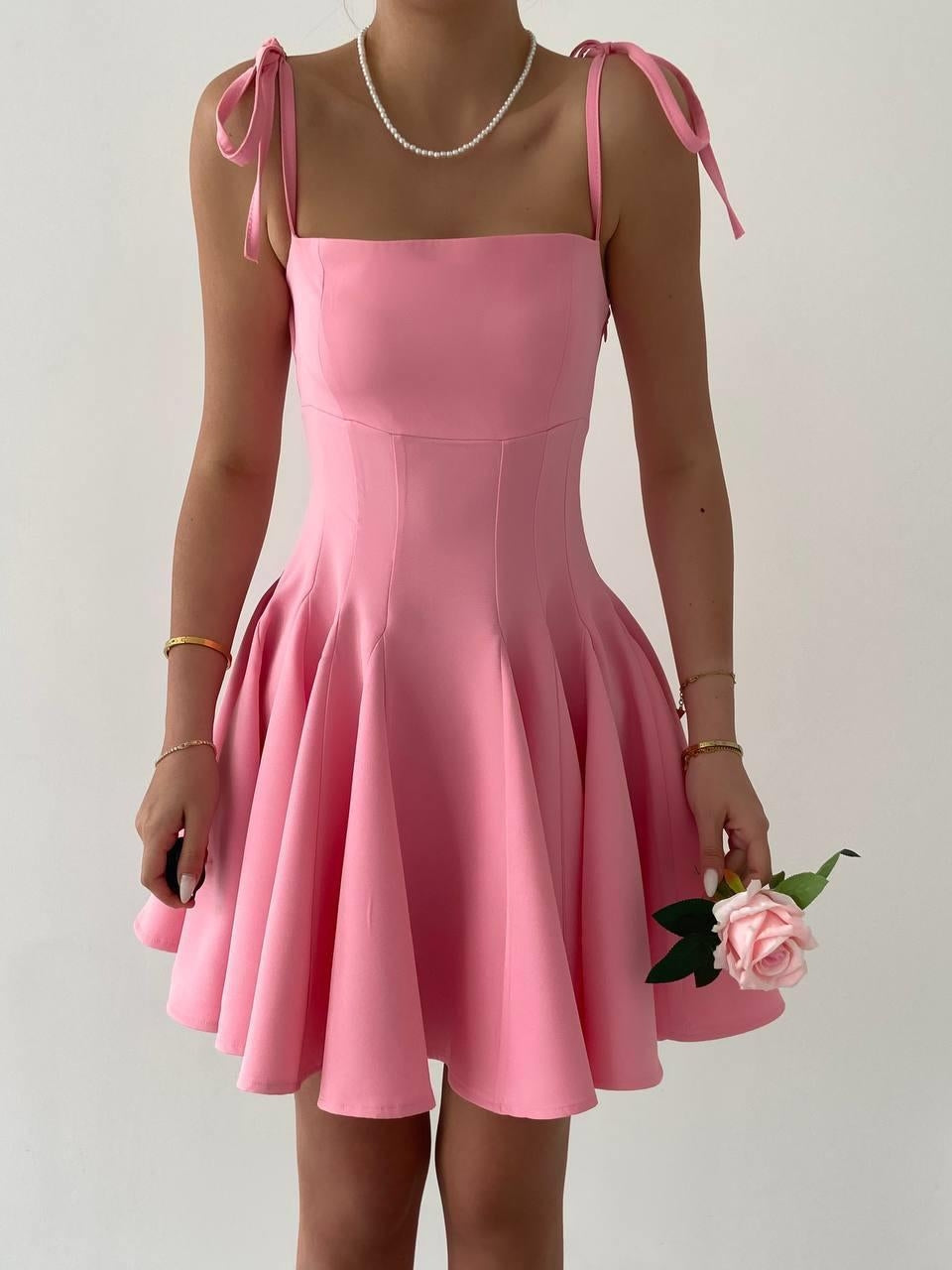 Clara Askılı Mini Elbise