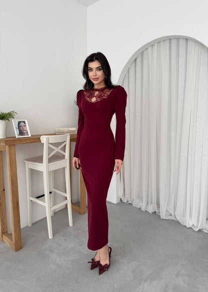 Port Dantel Detay Elbise