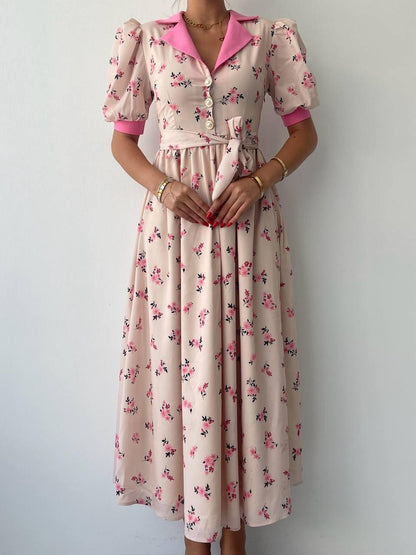 Vesoul Yakalı Midi Boy Elbise