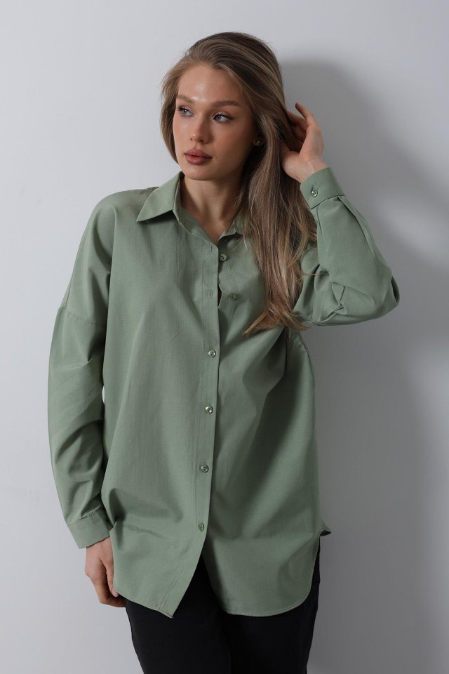 Uzun Kol Gömlek - Haki