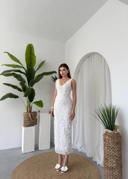 Kren Gül Detaylı Elbise