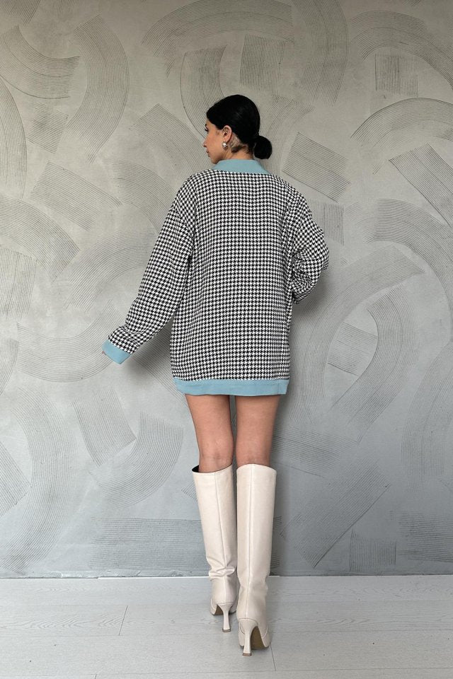 Siyah Atlas Garnili Kazayağı Hırka