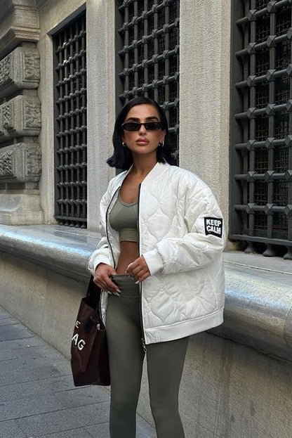 Alisa Oversize Kapitone Bomber Ceket 7058 -08