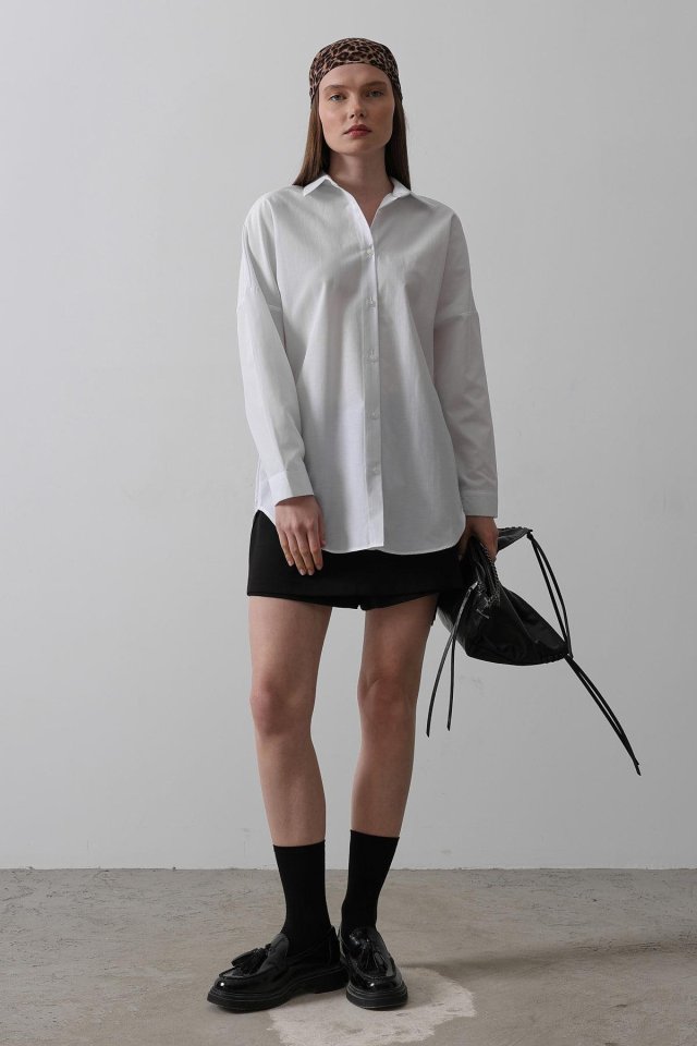 Uzun Kol Gömlek - Beyaz