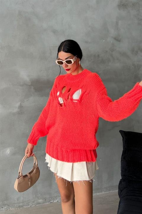 Midred Cut Out Triko Kazak 1200-09