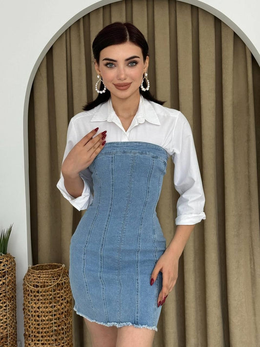 Vinna Straplez Kot Mini Elbise