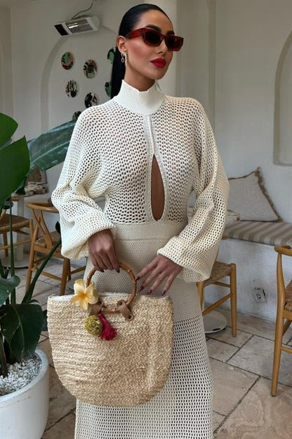 Ajurlu Triko Elbise 2854