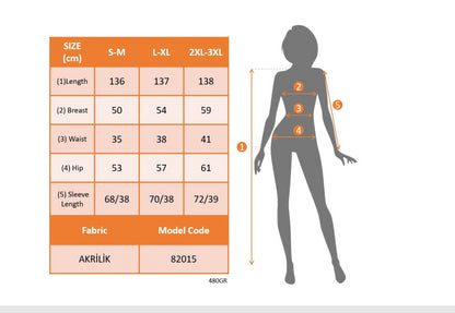 Kadın Uzun Kollu Balıkçı Yaka Uzun Akrilik Elbise