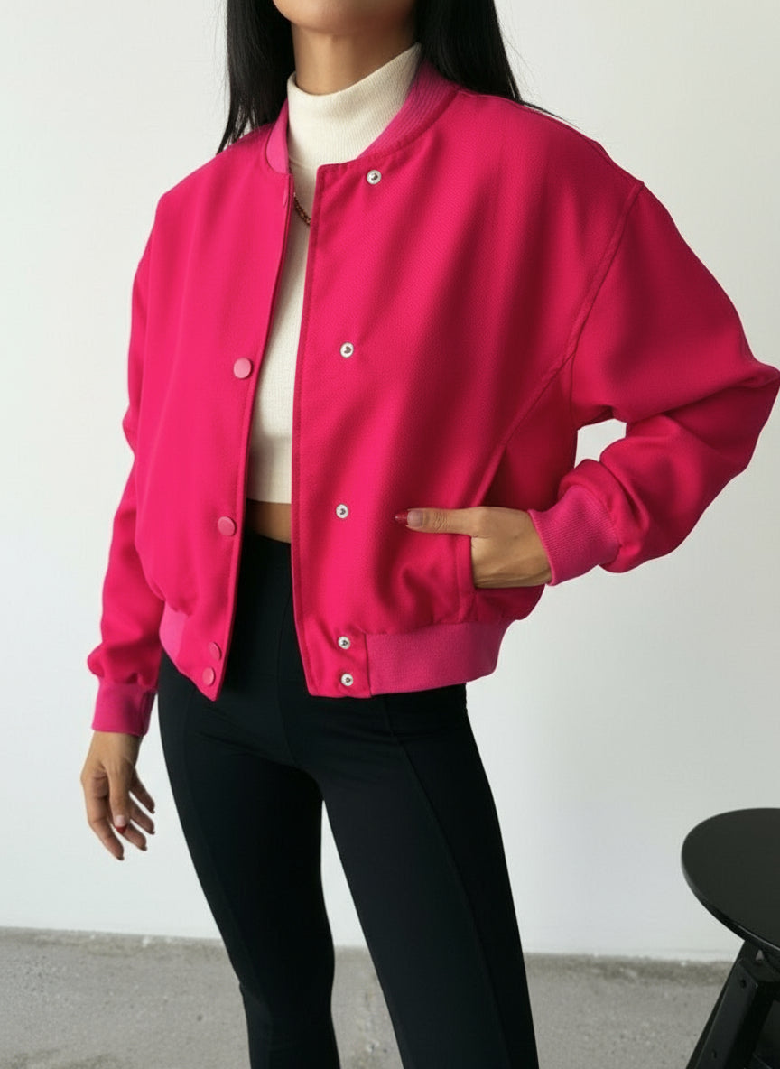 BOMBER MONT CYRUS KUMAŞ - Fuşya