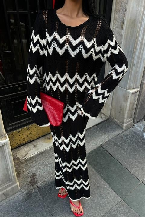 Birit Detaylı Ajurlu Elbise 2839