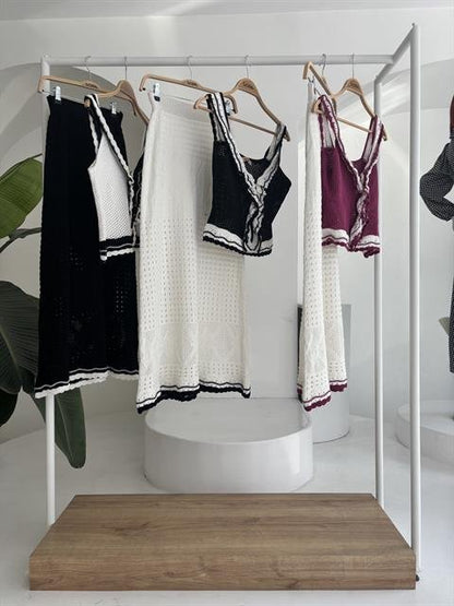 Fırfır Detaylı Uzun Etekli Triko Takım 10115