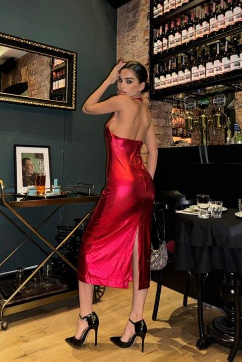 Felicia Sırt Dekolteli Elbise 2583-08