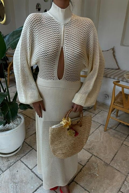 Ajurlu Triko Elbise 2854