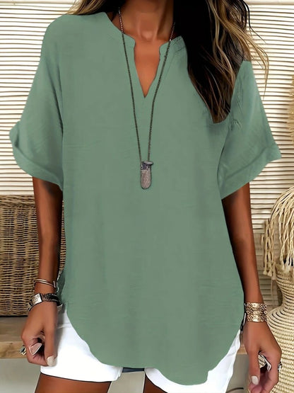 Kadın Kısa Kollu V Yakalı Aerobin Bluz