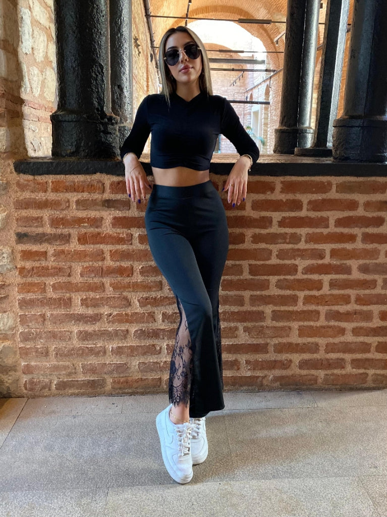 Kadın Ispanyol Paçadantel Detay Dalgıç Tayt