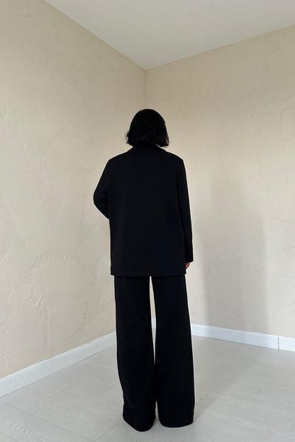 Siyah 3-İplik Comfort Ceket Ve Pantolon Takım