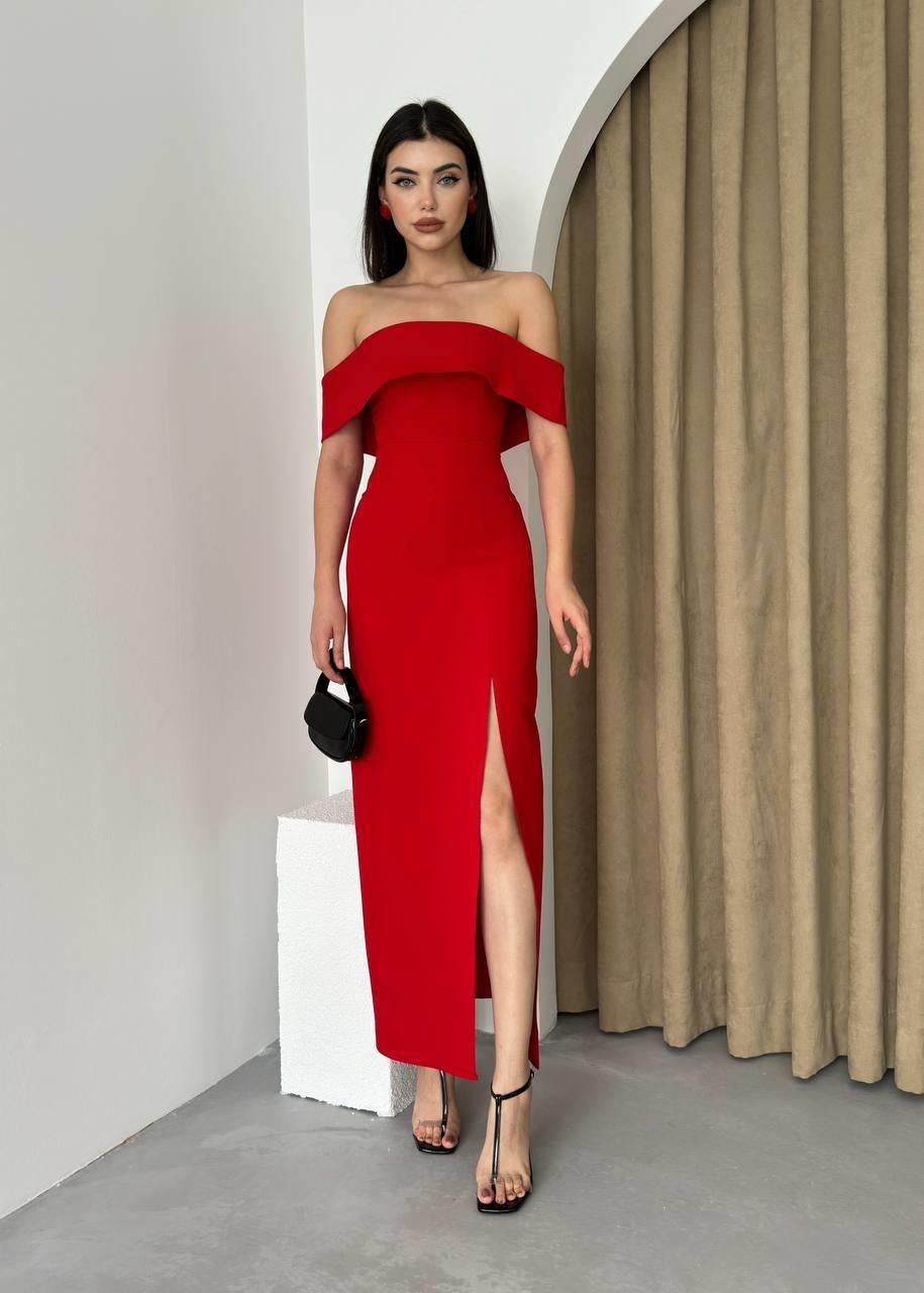 MADONNA YAKA UZUN ELBİSE