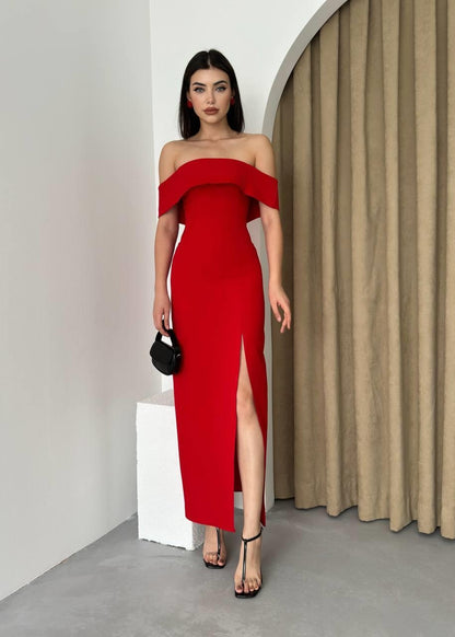 MADONNA YAKA UZUN ELBİSE