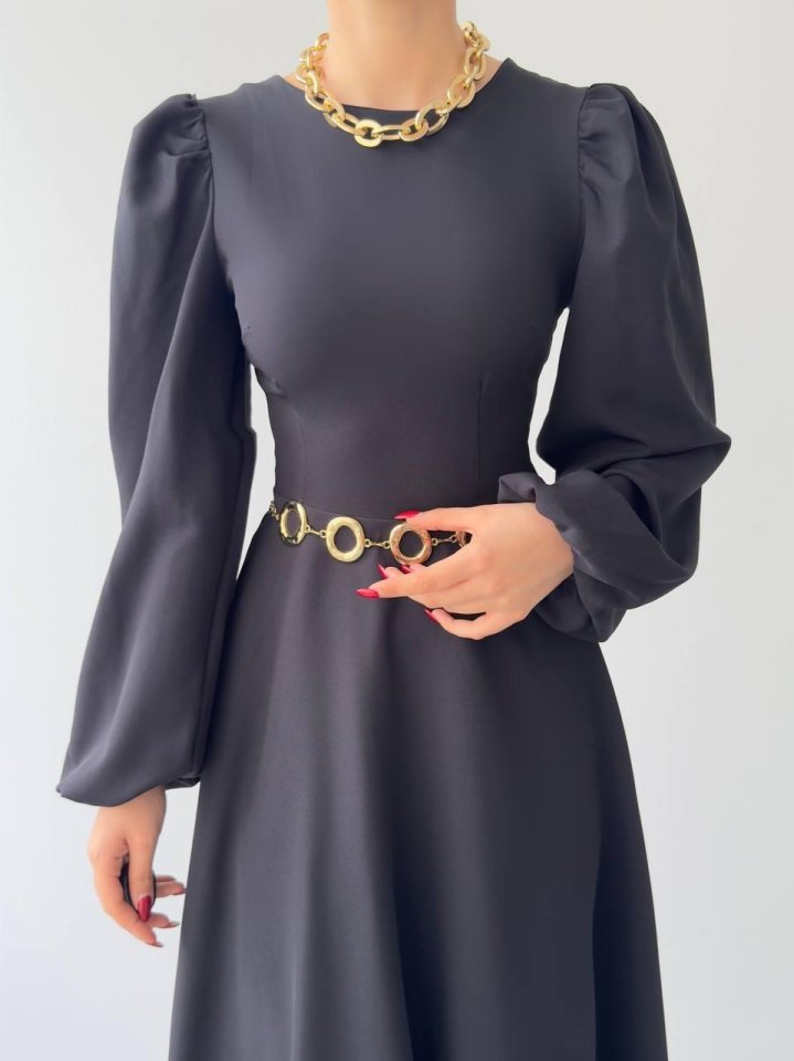 Sali Balon Kol Elbise