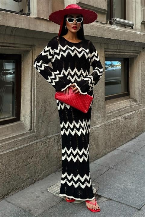 Birit Detaylı Ajurlu Elbise 2839