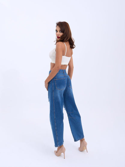 7086 KOT PANTOLON-MAVİ