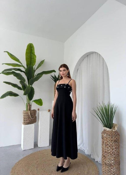 Acco Taş Detaylı Elbise