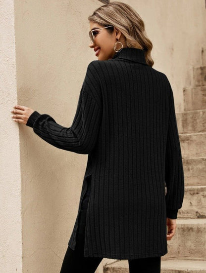 Kadın Uzun Kollu Balıkçı Yakayanlar Yırtmaçlı Kaşkorse Bluz