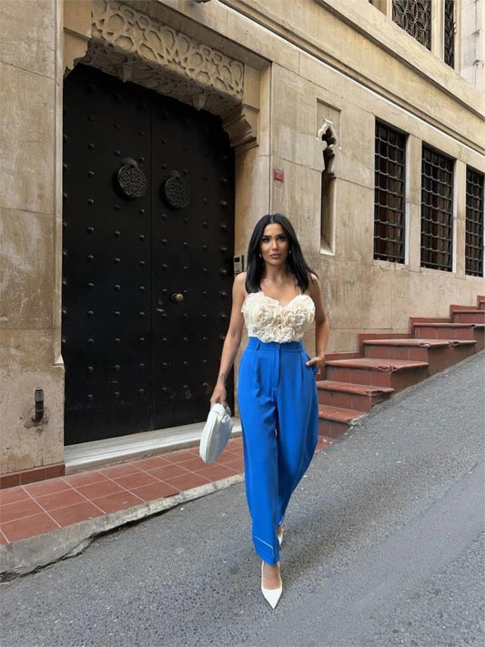 PAÇASI CIRTLI PANTOLON - Mavi