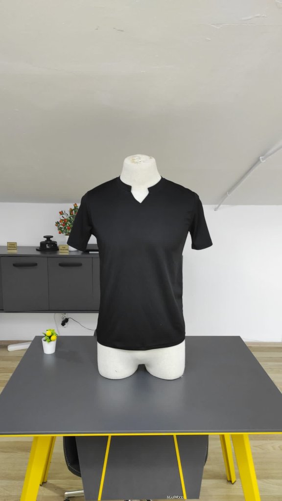 Erkek Kısa Kollu Bisiklet Yaka Burgu Bluz