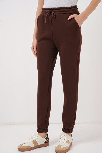 55450 Üç İplik Eşofman Altı - Kahverengi