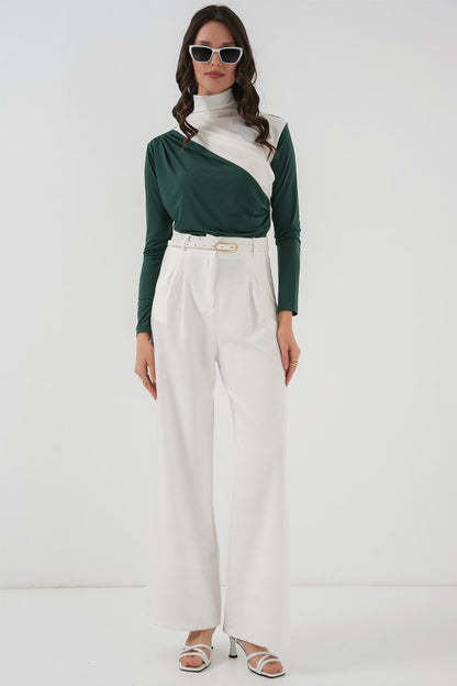 940 Büzgü Detaylı Sandy Bluz - Bordo