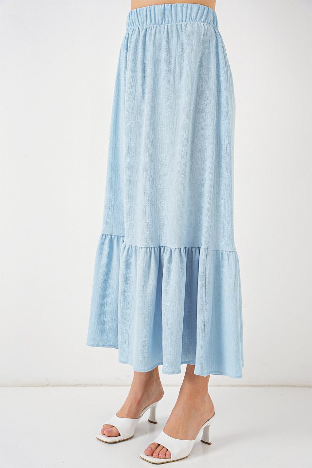 1886 Uzun Örme Etek - Açık Mavi