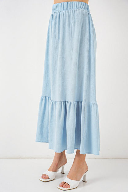 1886 Uzun Örme Etek - Açık Mavi