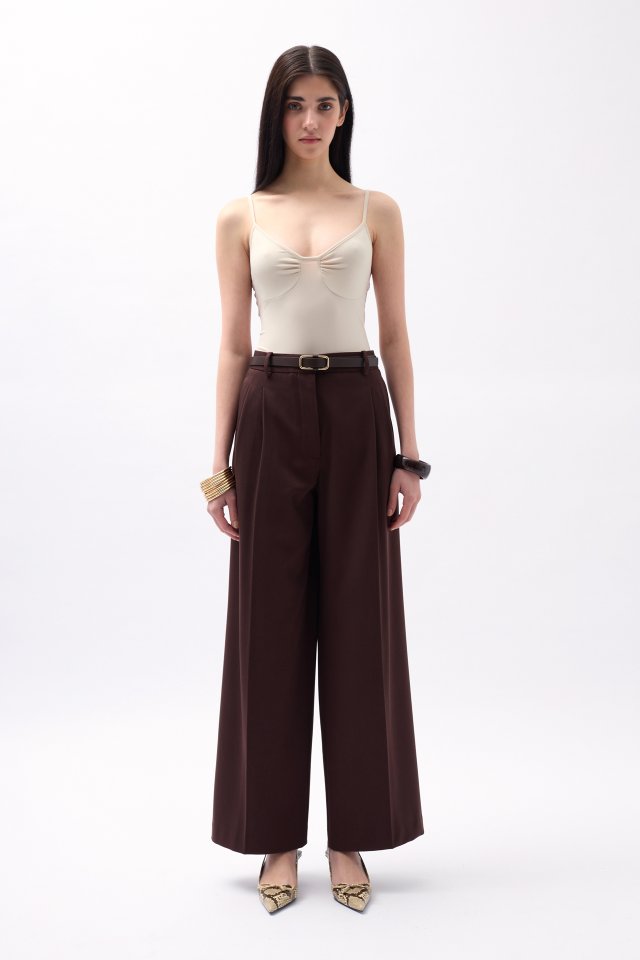 Önü Büzgülü Askılı Bodysuit