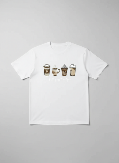 Baskılı Oversize Bisiklet Yaka T-shirt - Beyaz