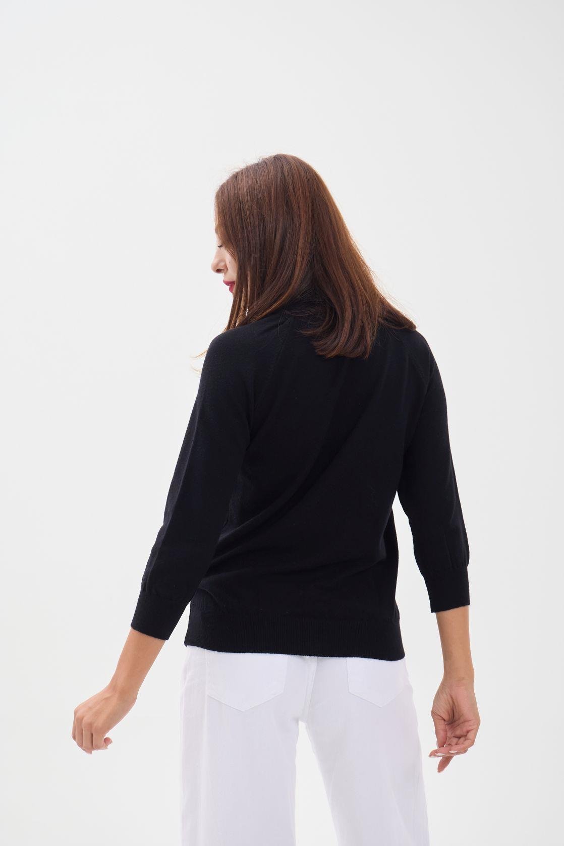 4212 TRİKO FAKİR KOL BALIKÇI KAZAK-SİYAH