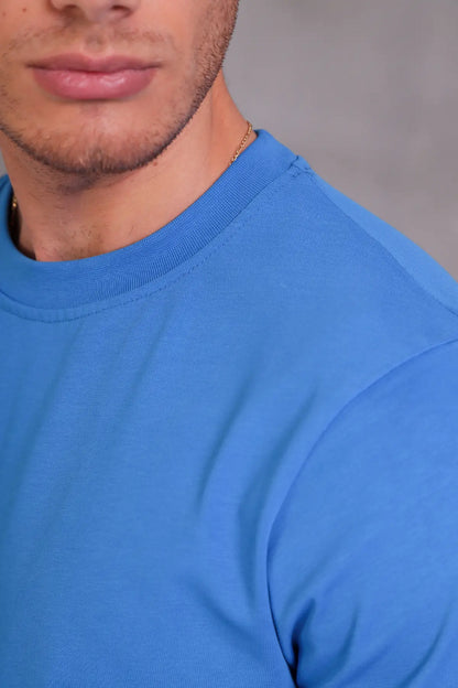 Erkek Relax Fit Bisiklet Yaka %100 Pamuk Rahat Kesim Basic Tişört