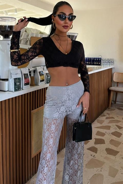 İçi Astarlı Dantel Pantolon 0081