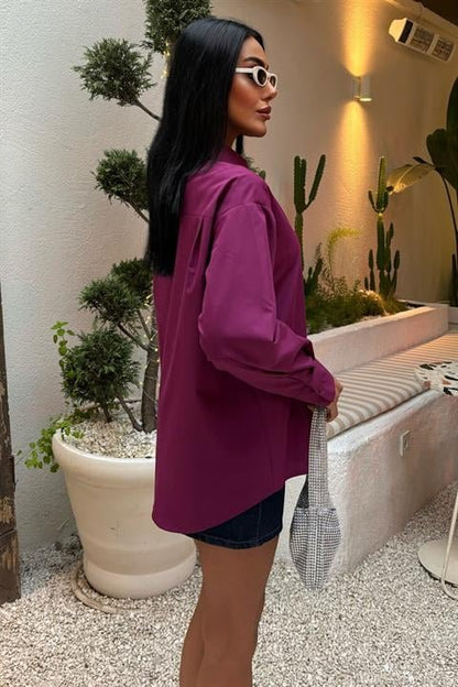 Önü Şerit Taşlı Gömlek 3448