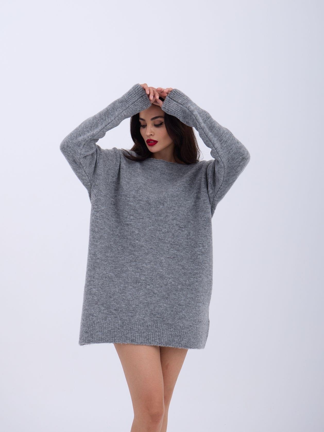 43221 TRİKO ARKA V SALAŞ KAZAK-GRİ