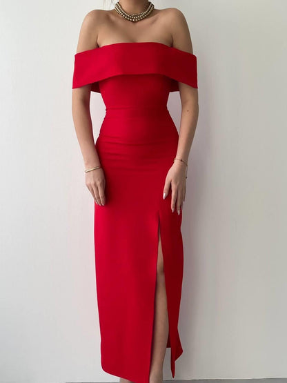 MADONNA YAKA UZUN ELBİSE