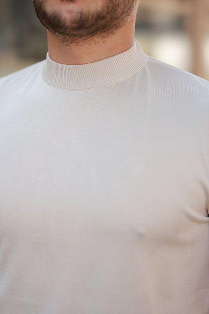 Erkek Yarım Balıkçı Yaka Kısa Kollu Tişört